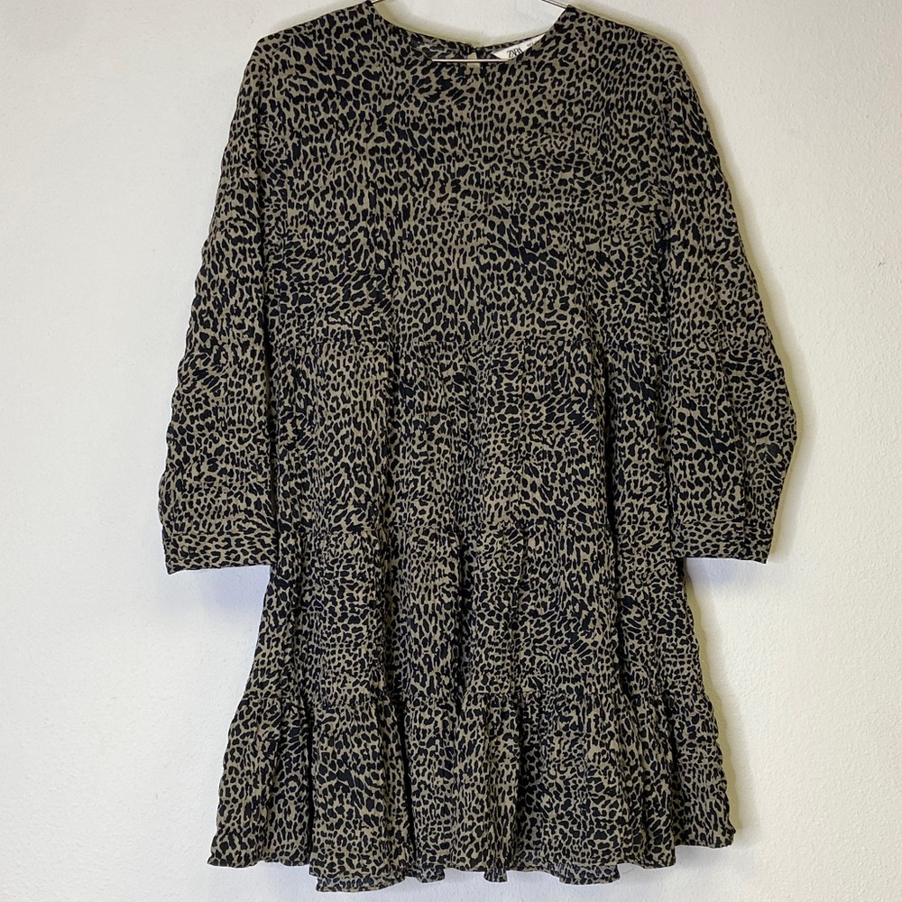 Zara The Sharon Tiered Cheetah Babydoll Dress
